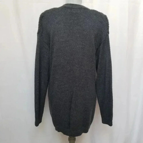 VINTAGE Sk & Company Long V-Neck Floral Wool Knit Cardigan M - Picture 2 of 11